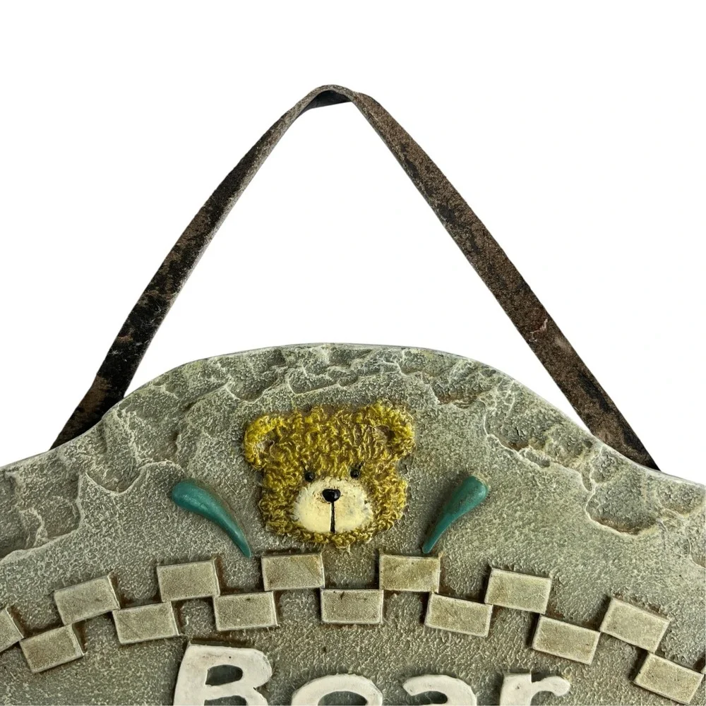 Bear Collector Welcome Sign 3D Resin Wall Plaque Teddy Bear Decor